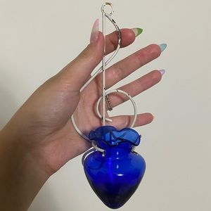 Vintage 1960s Iron Cleft Note Wall Hanger With Propagation Vase